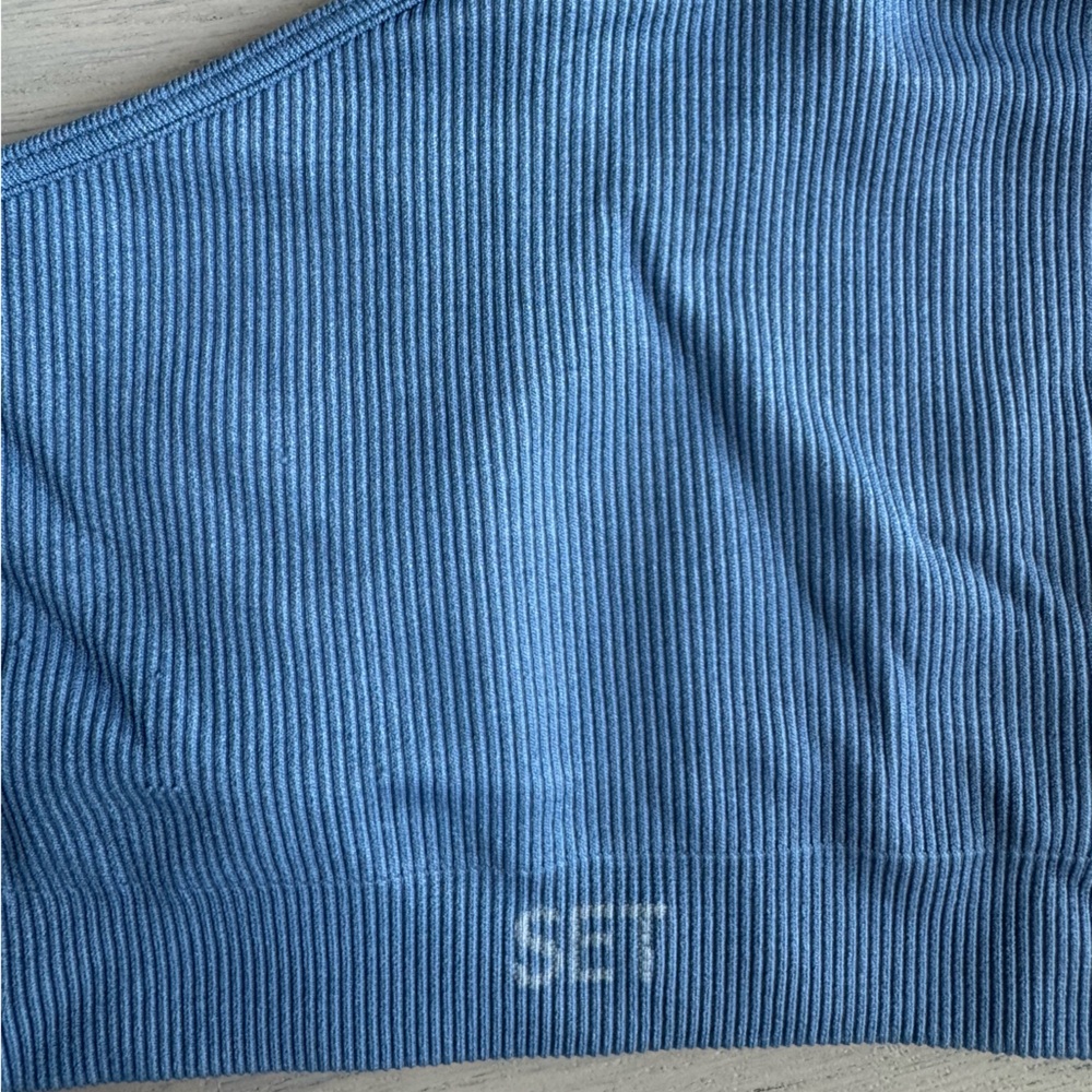 SET Active Ribbed Top in Blue - Picture 4 of 4